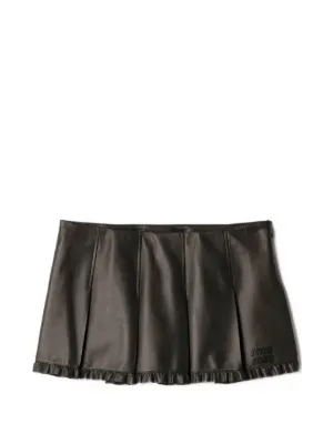 Miu Miu pleated nappa-leather skirt