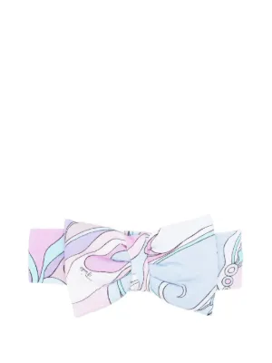 PUCCI Junior Iride-print bow headband