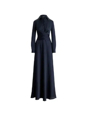 Lauren Ralph Lauren Aniyah pleated crisscross gown