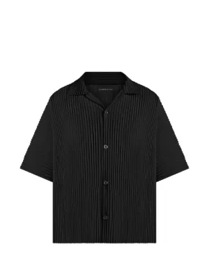 Manière De Voir Justin in black pleated boxy shirt