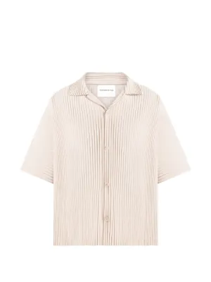 Manière De Voir Justin in cream pleated boxy shirt