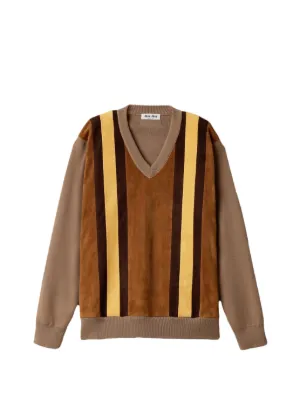 Miu Miu wool and suede sweater