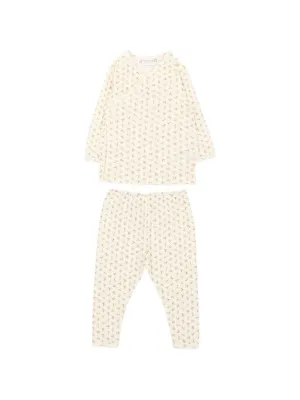 Bonpoint cherry-print wrap pajamas