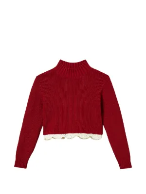 TWINSET Kids turtleneck jumper with crochet