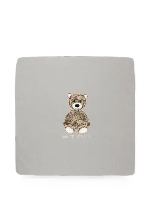 ETRO KIDS bear-motif cotton blanket