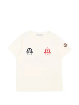 Moncler Enfant penguin-print cotton T-shirt