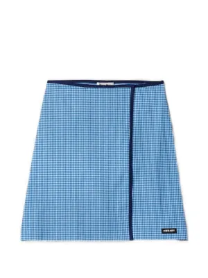 Miu Miu gingham jacquard-knit mini skirt